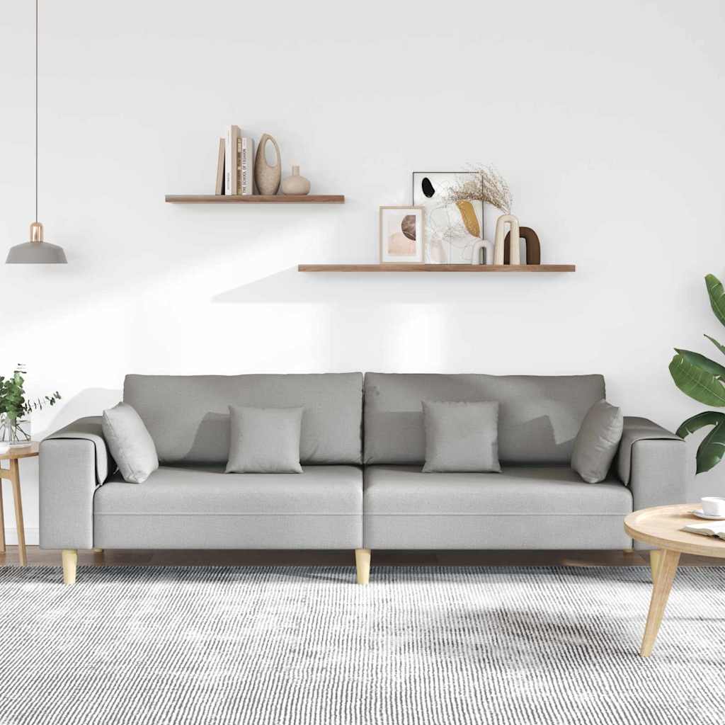 Sofa Wolkengrau 250 x 77 x 76 cm Stoff