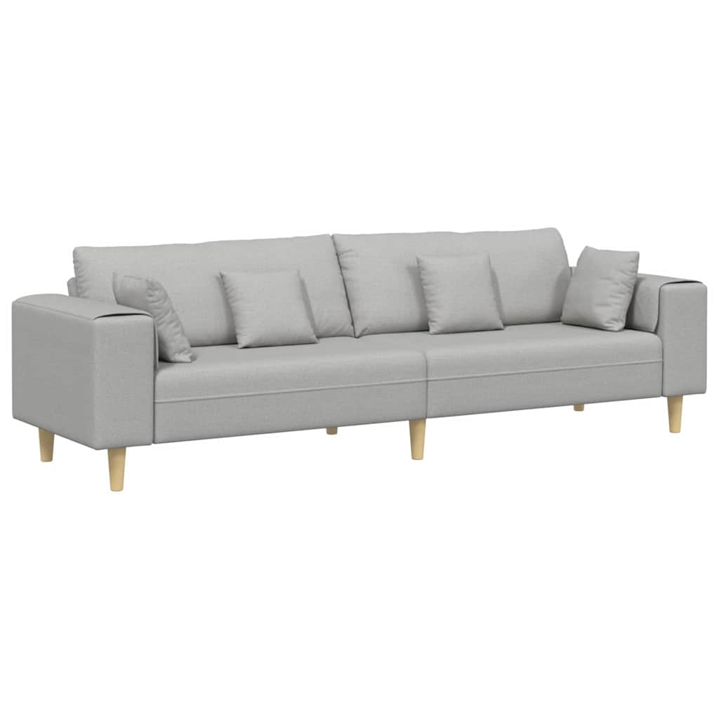 Sofa Wolkengrau 250 x 77 x 76 cm Stoff