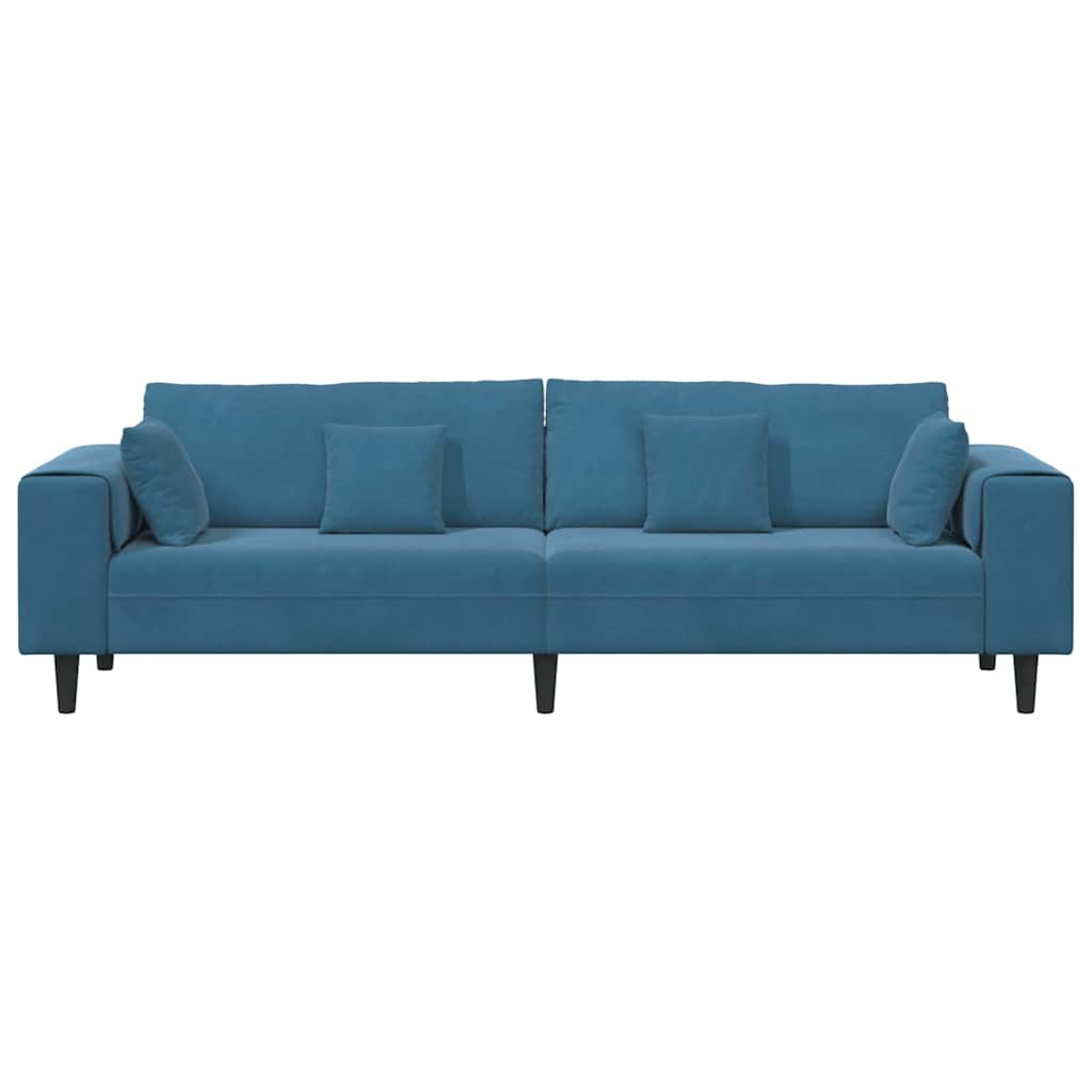 Sofa Blau 250 x 77 x 76 cm Samt
