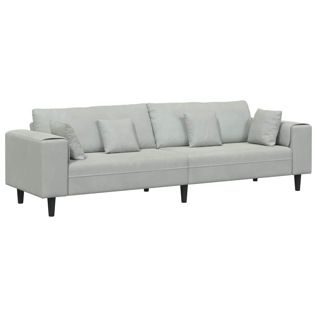 Sofa Hellgrau 250 x 77 x 76 cm Samt