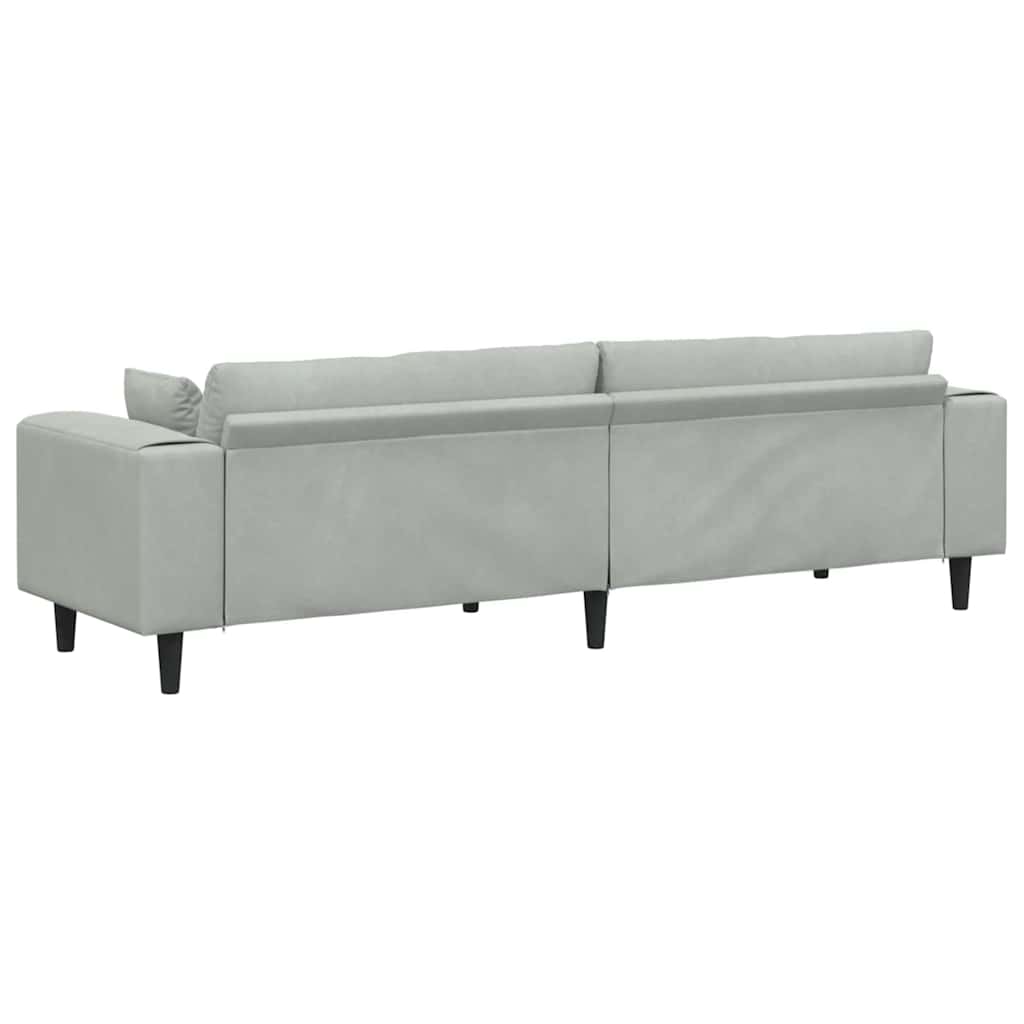 Sofa Hellgrau 250 x 77 x 76 cm Samt