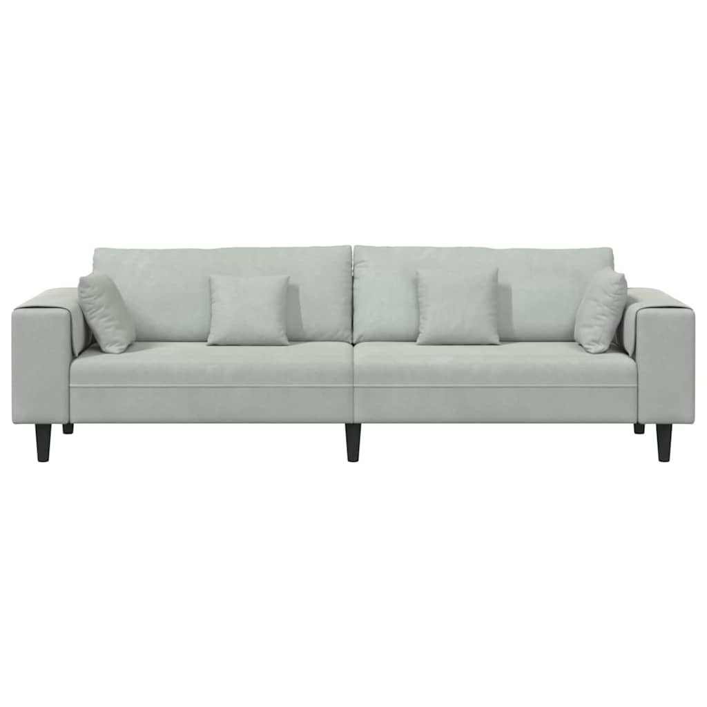 Sofa Hellgrau 250 x 77 x 76 cm Samt