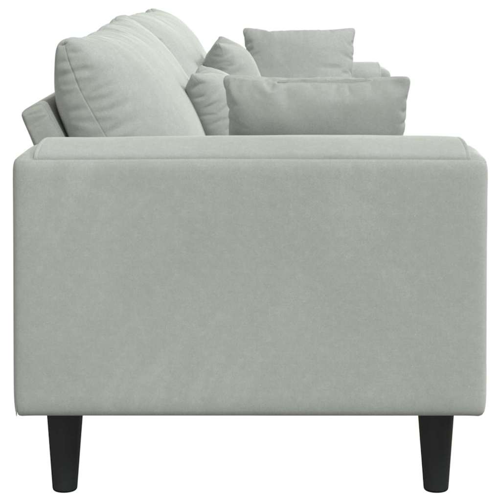 Sofa Hellgrau 250 x 77 x 76 cm Samt
