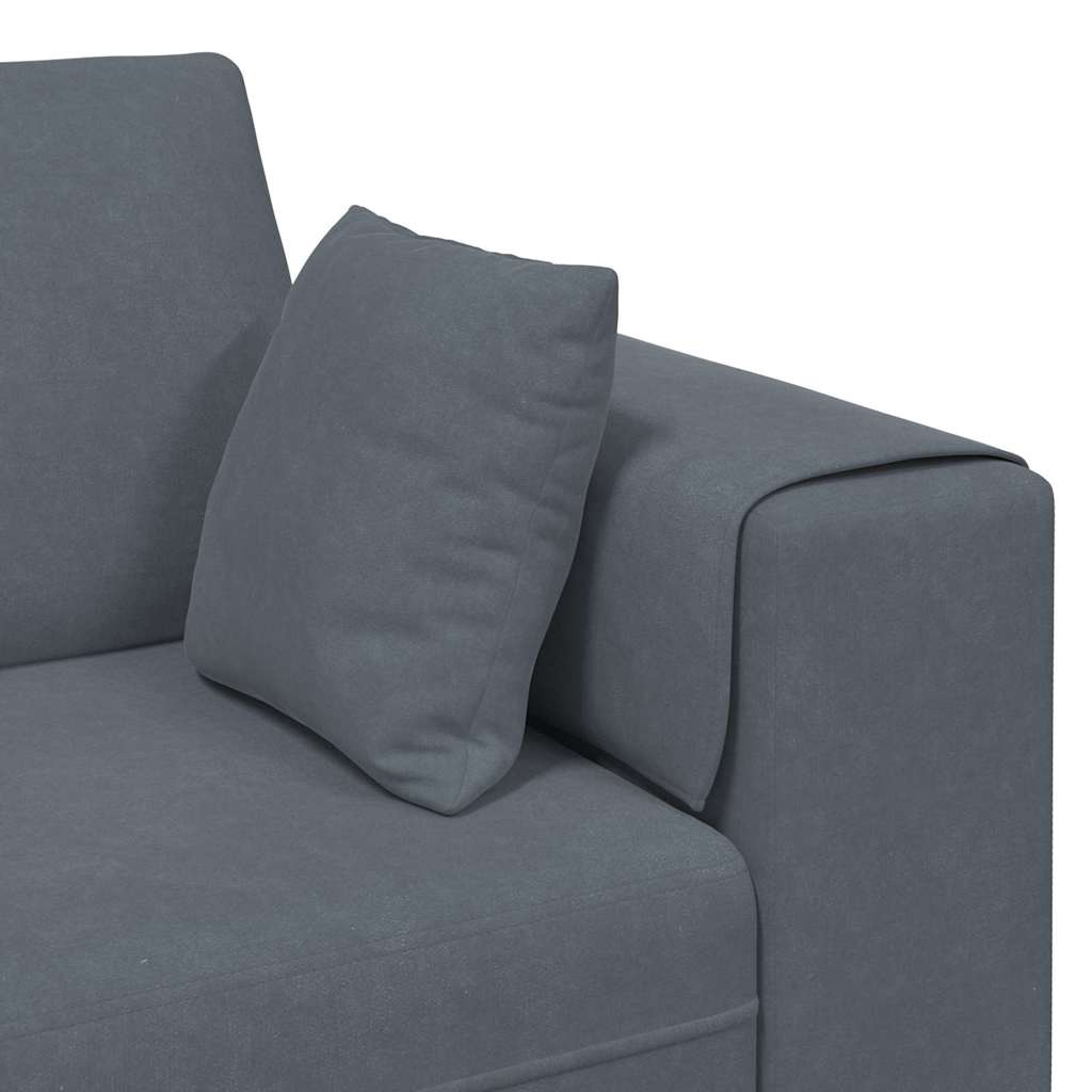 Sofa Dunkelgrau 250 x 77 x 76 cm Samt