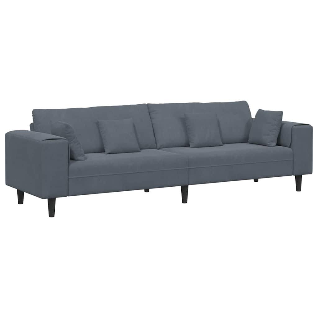 Sofa Dunkelgrau 250 x 77 x 76 cm Samt