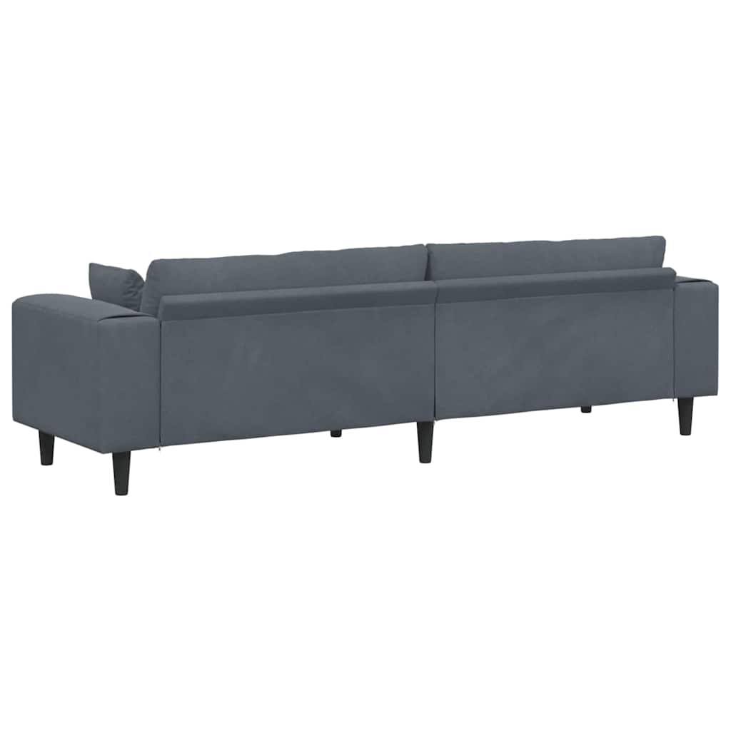 Sofa Dunkelgrau 250 x 77 x 76 cm Samt