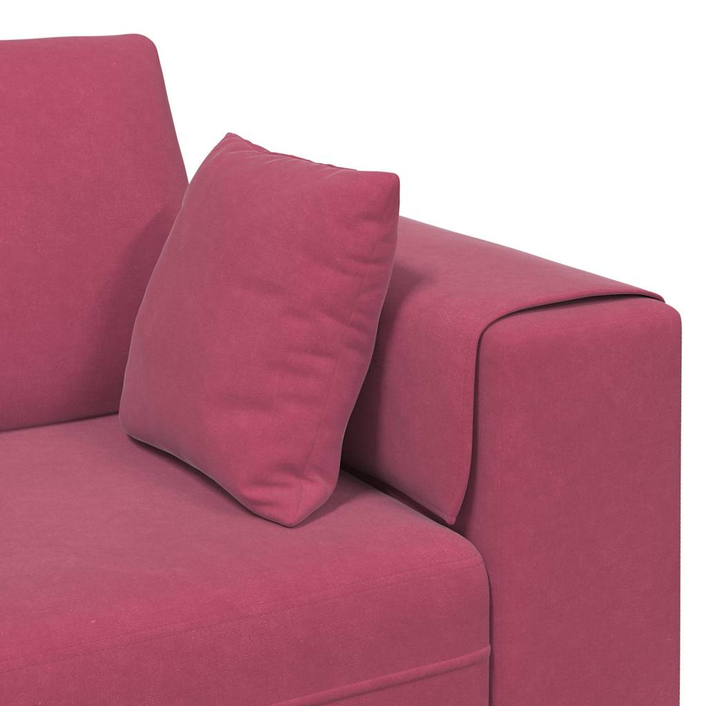 Sofa Weinrot 250 x 77 x 76 cm Samt