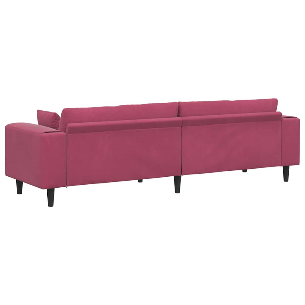 Sofa Weinrot 250 x 77 x 76 cm Samt