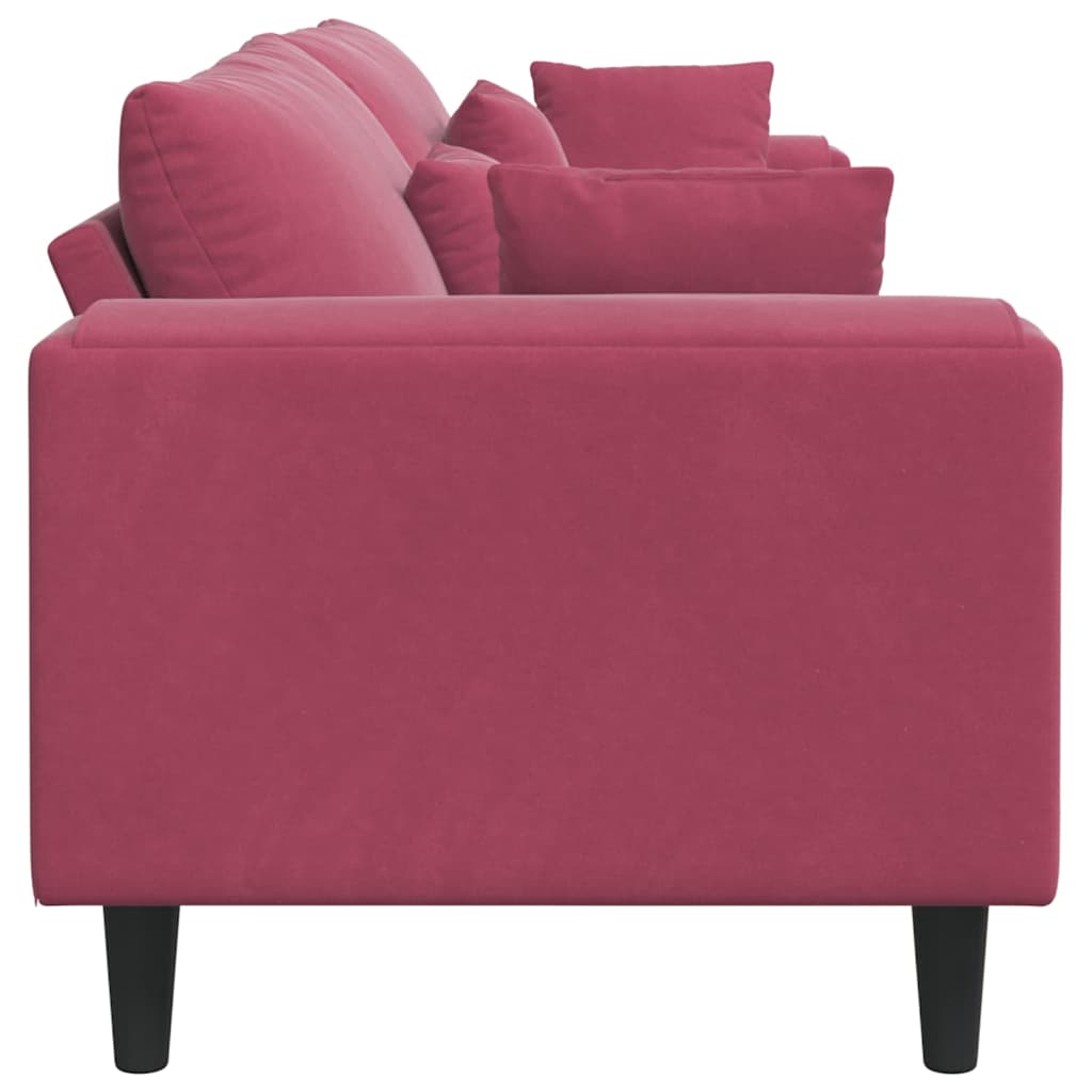Sofa Weinrot 250 x 77 x 76 cm Samt