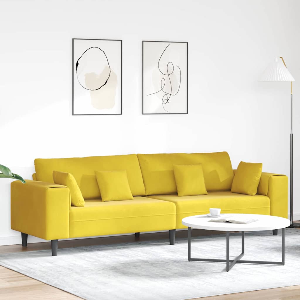Sofa Gelb 250 x 77 x 76 cm Samt