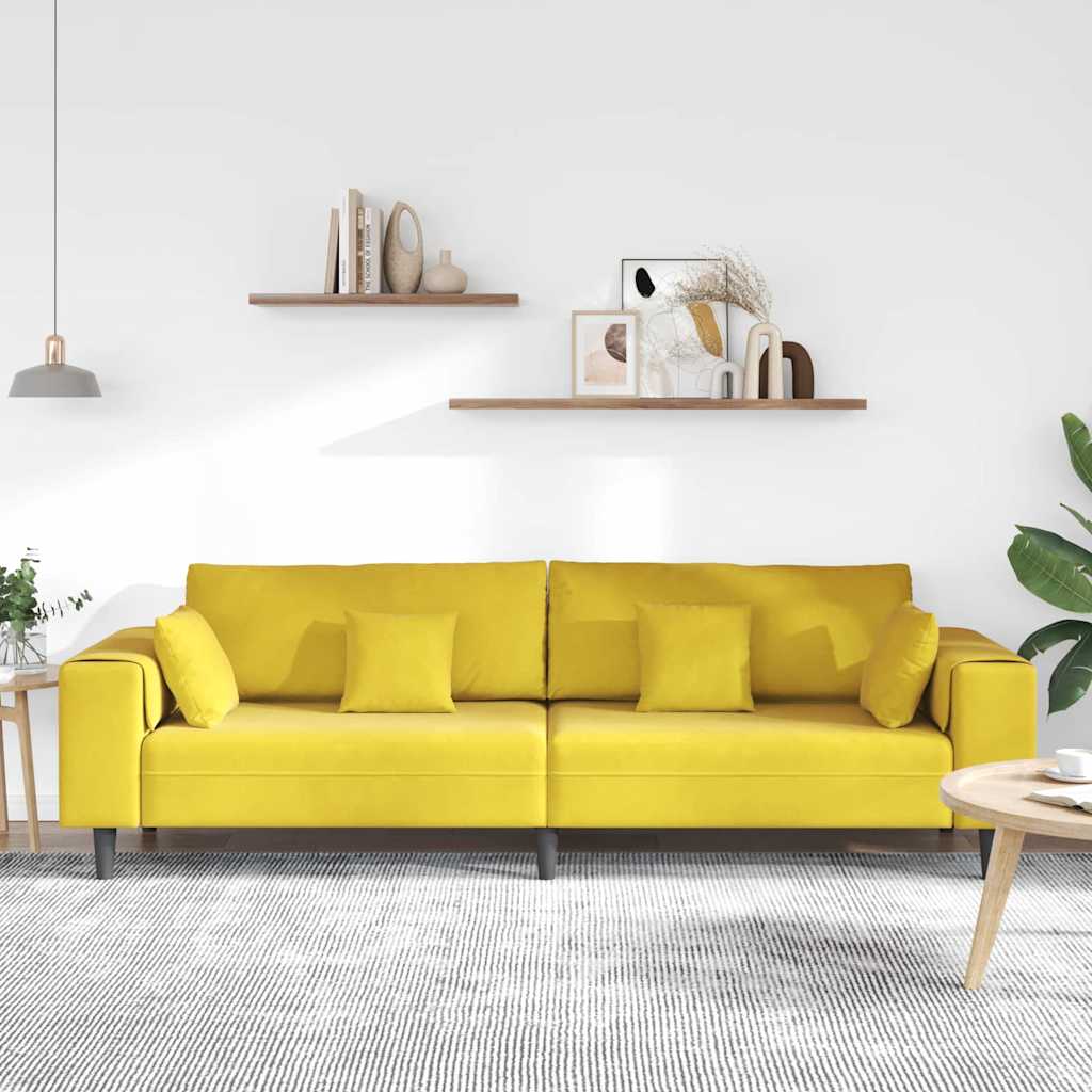 Sofa Gelb 250 x 77 x 76 cm Samt
