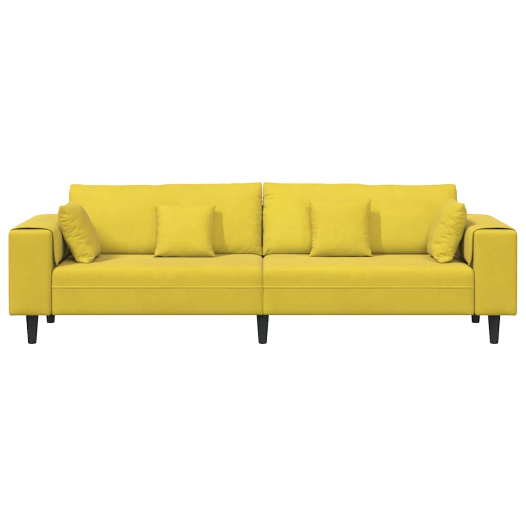Sofa Gelb 250 x 77 x 76 cm Samt