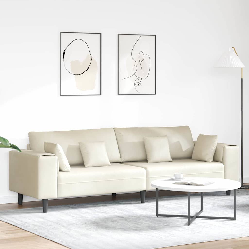 Sofa Creme 250 x 77 x 76 cm Samt