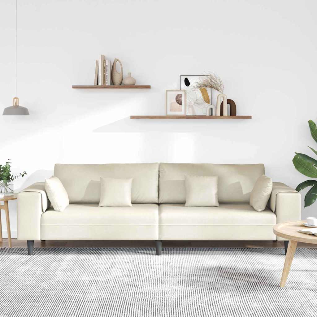Sofa Creme 250 x 77 x 76 cm Samt