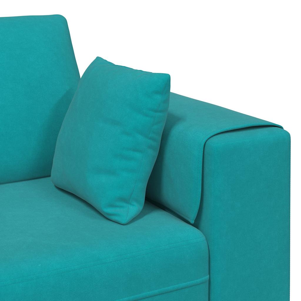 Sofa Türkis 250 x 77 x 76 cm Samt