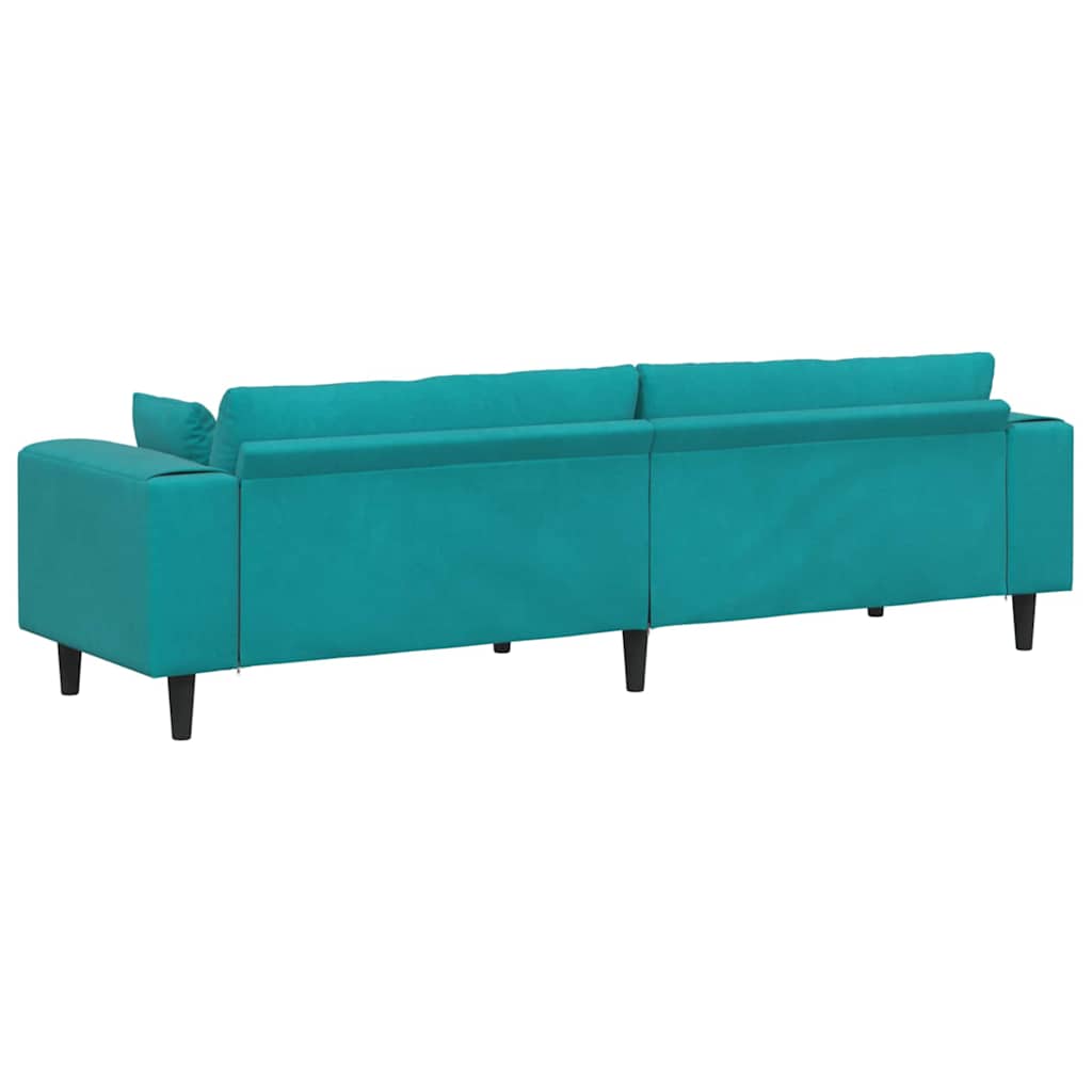 Sofa Türkis 250 x 77 x 76 cm Samt