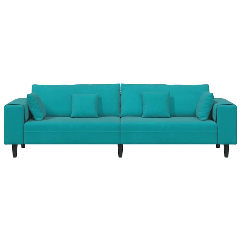 Sofa Türkis 250 x 77 x 76 cm Samt