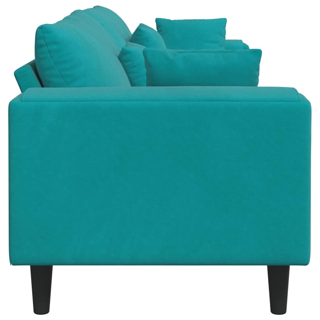 Sofa Türkis 250 x 77 x 76 cm Samt