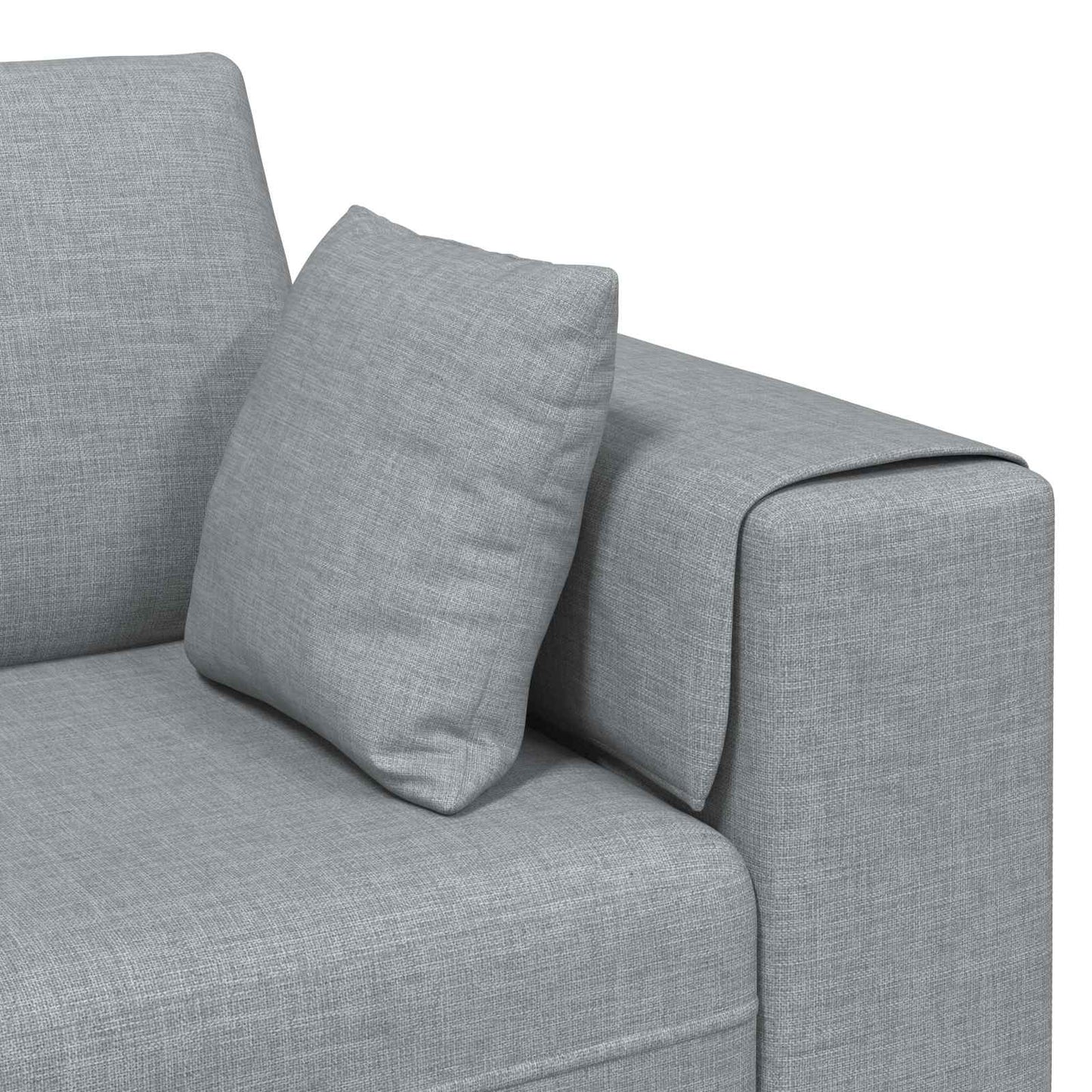 Sofa mit Kissen 3 pcs Hellgrau Stoff