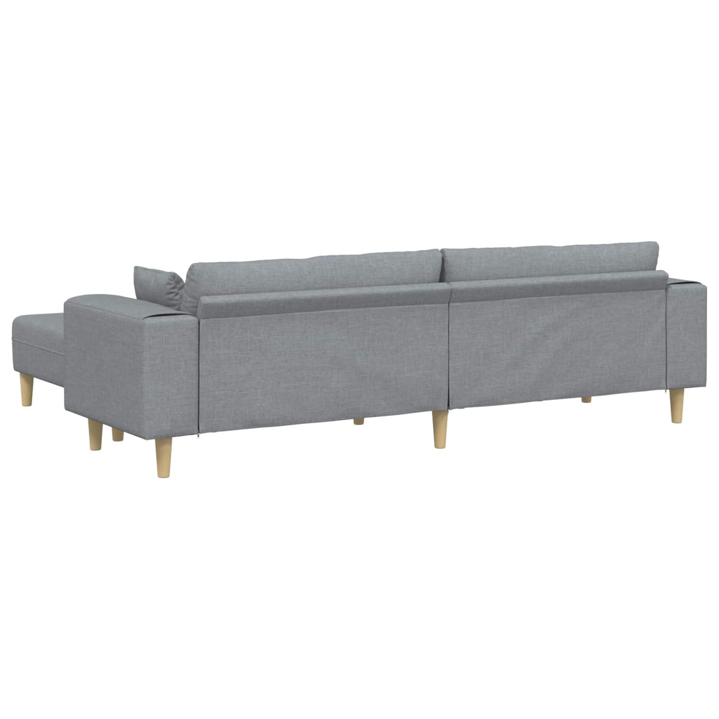 Sofa mit Kissen 3 pcs Hellgrau Stoff