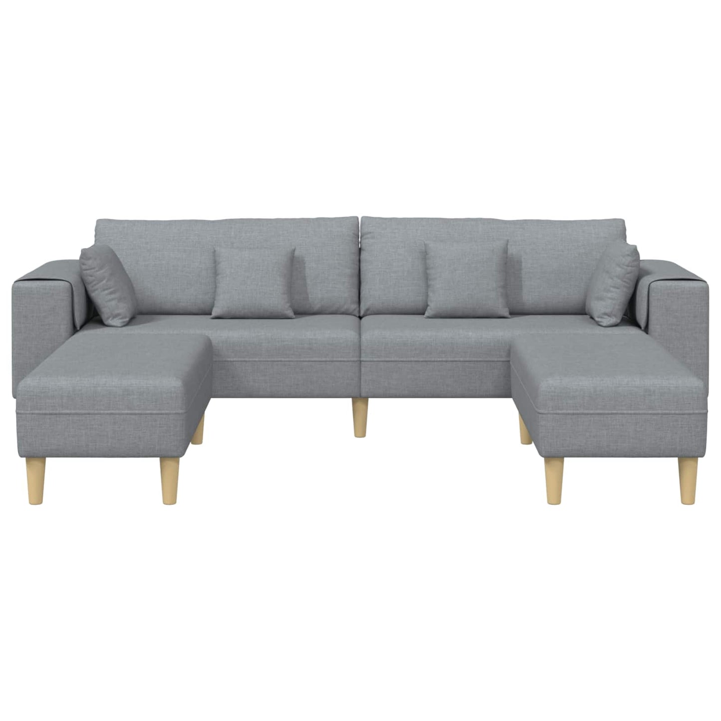 Sofa mit Kissen 3 pcs Hellgrau Stoff