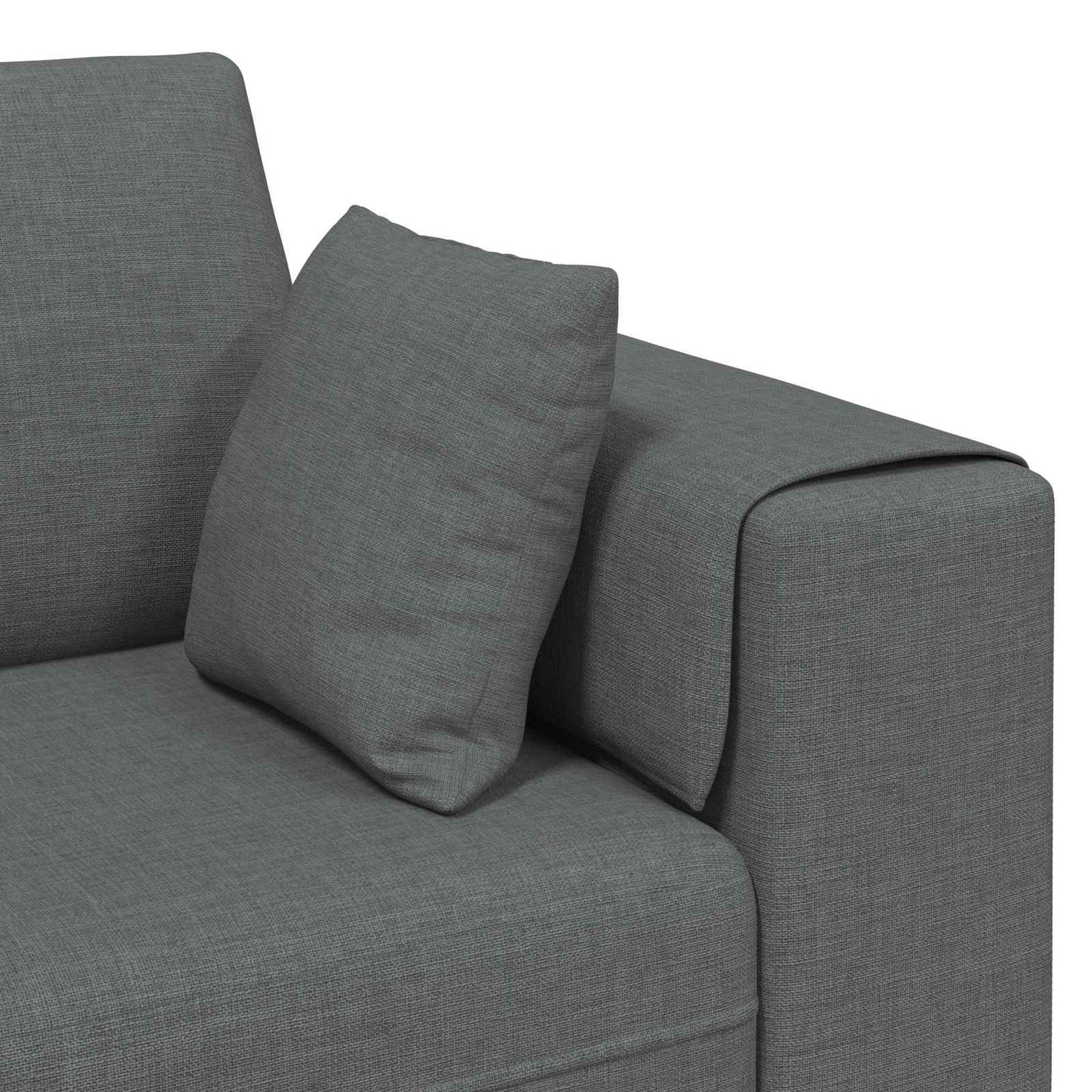 Sofa mit Kissen 3 pcs Dunkelgrau Stoff