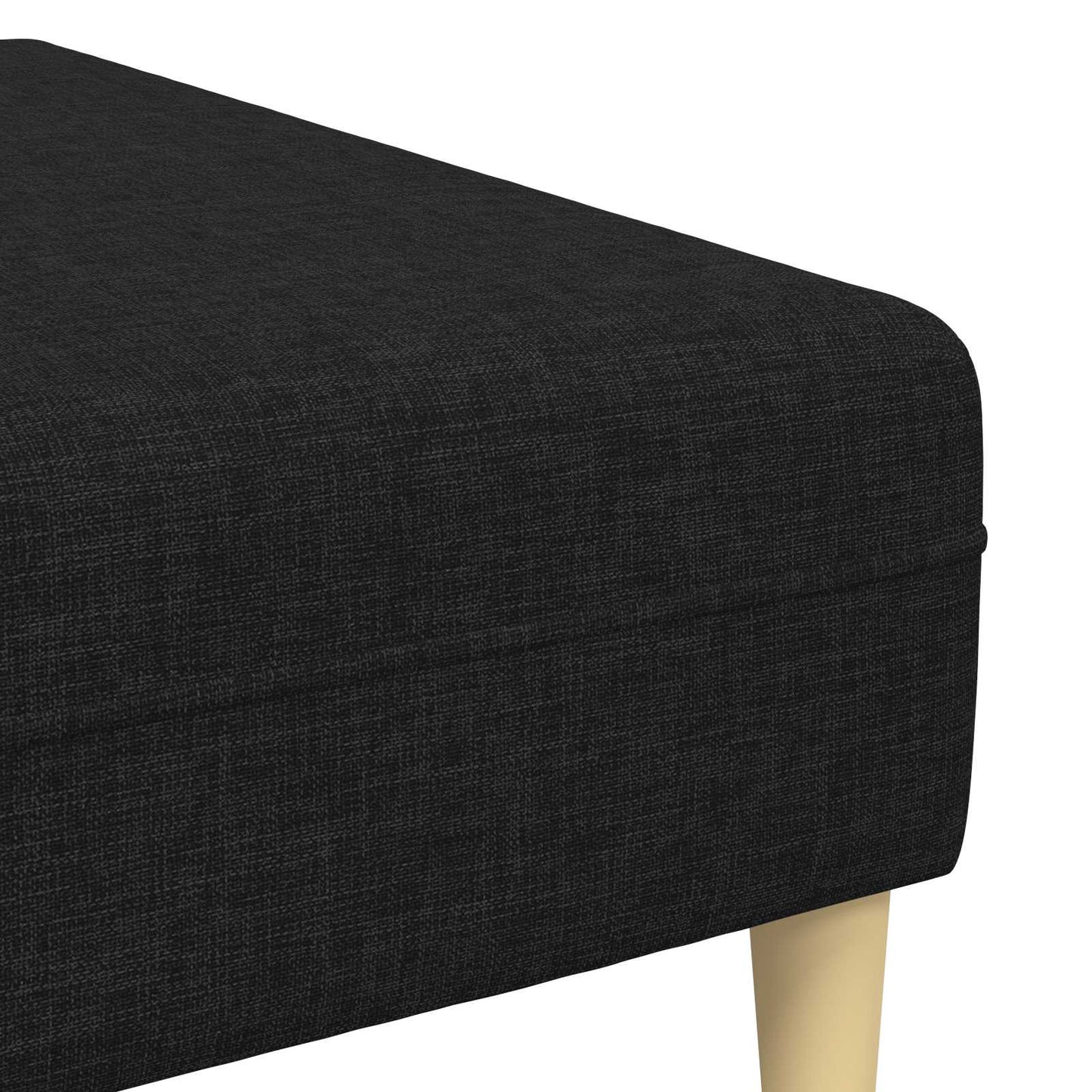 Sofa mit Kissen 3 pcs Schwarz Stoff