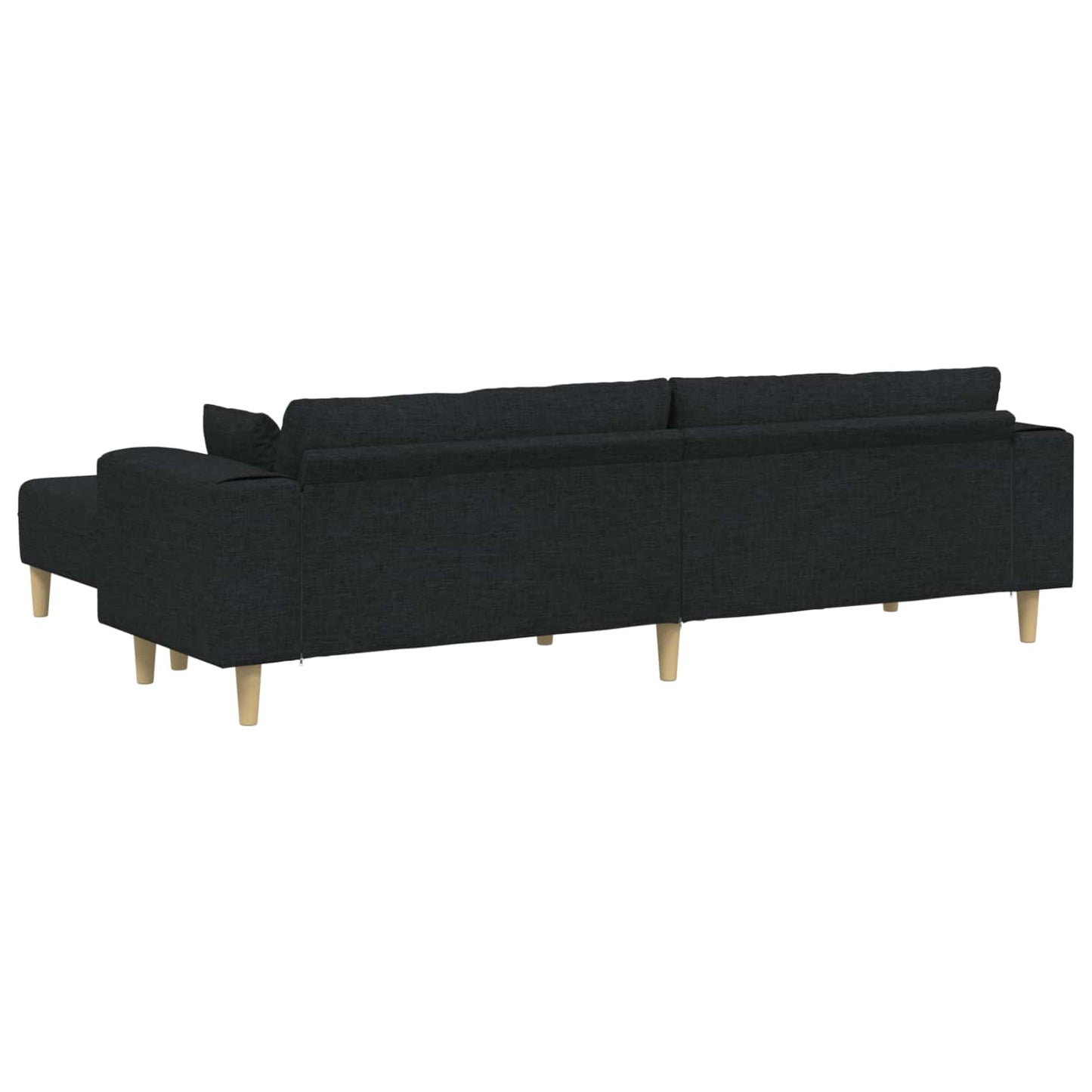 Sofa mit Kissen 3 pcs Schwarz Stoff