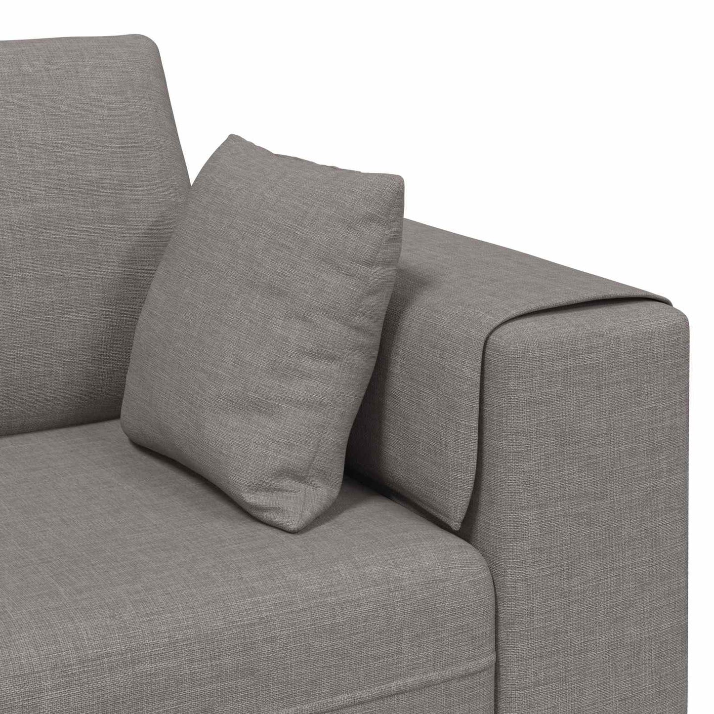 Sofa mit Kissen 3 pcs Taupe Stoff