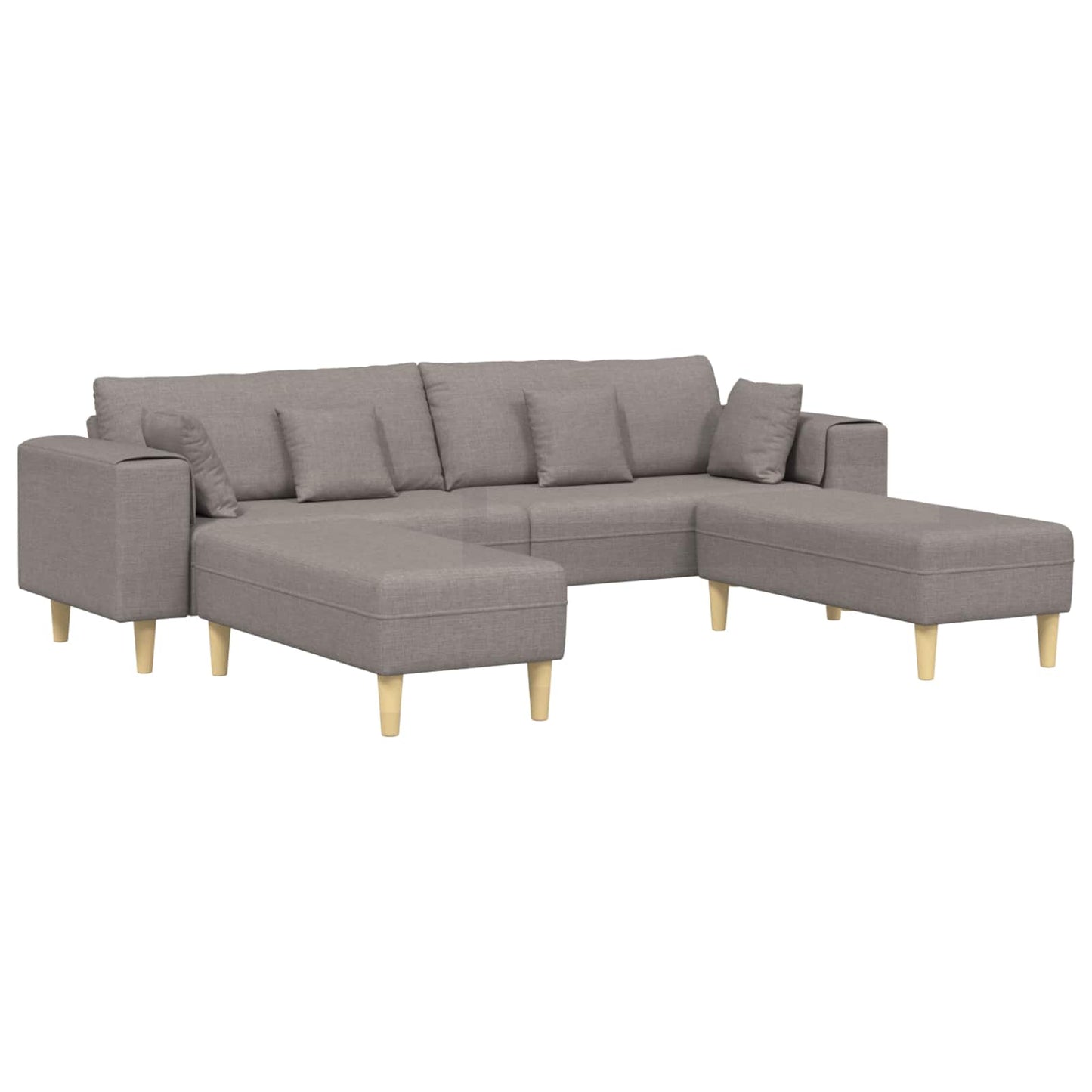 Sofa mit Kissen 3 pcs Taupe Stoff