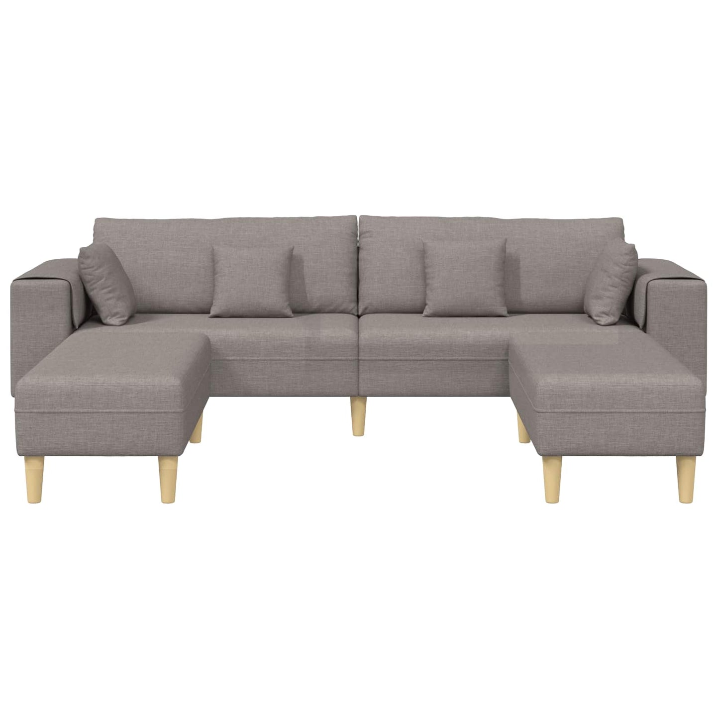 Sofa mit Kissen 3 pcs Taupe Stoff