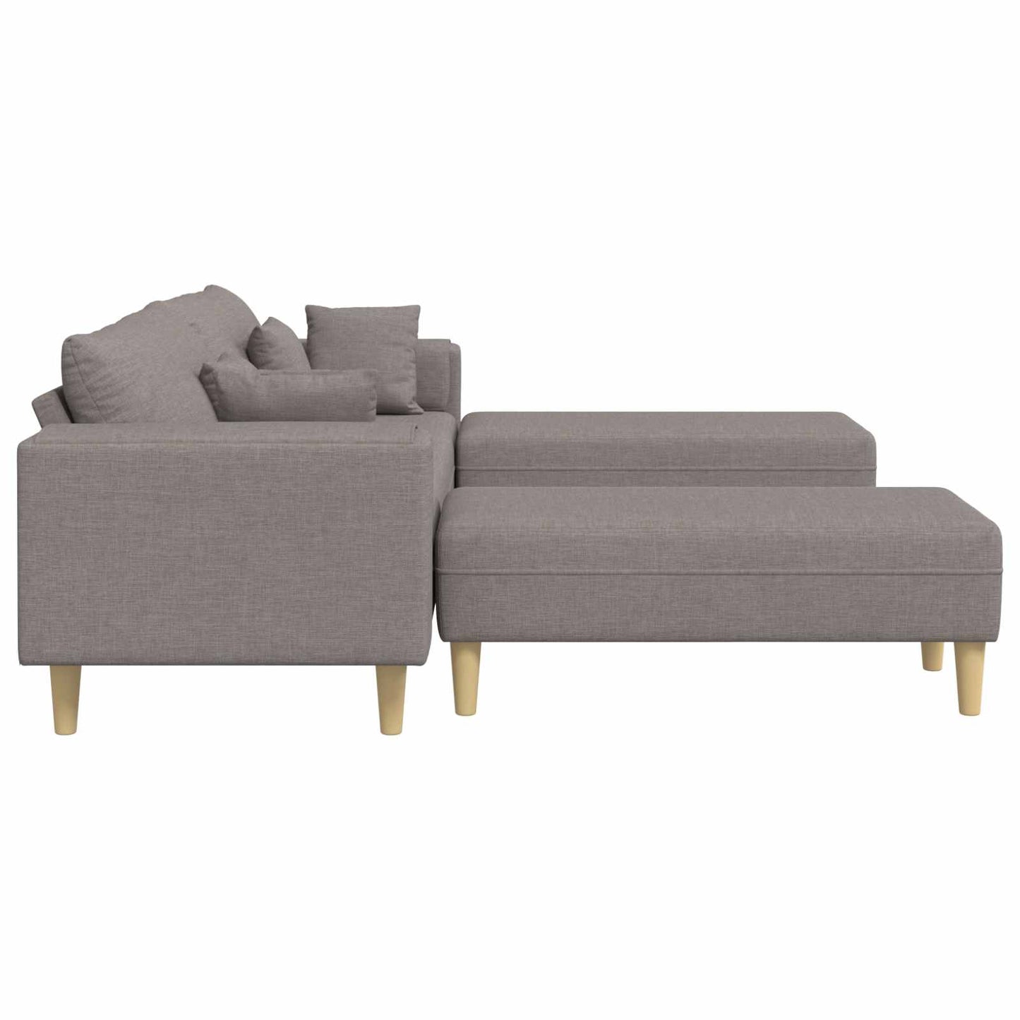 Sofa mit Kissen 3 pcs Taupe Stoff