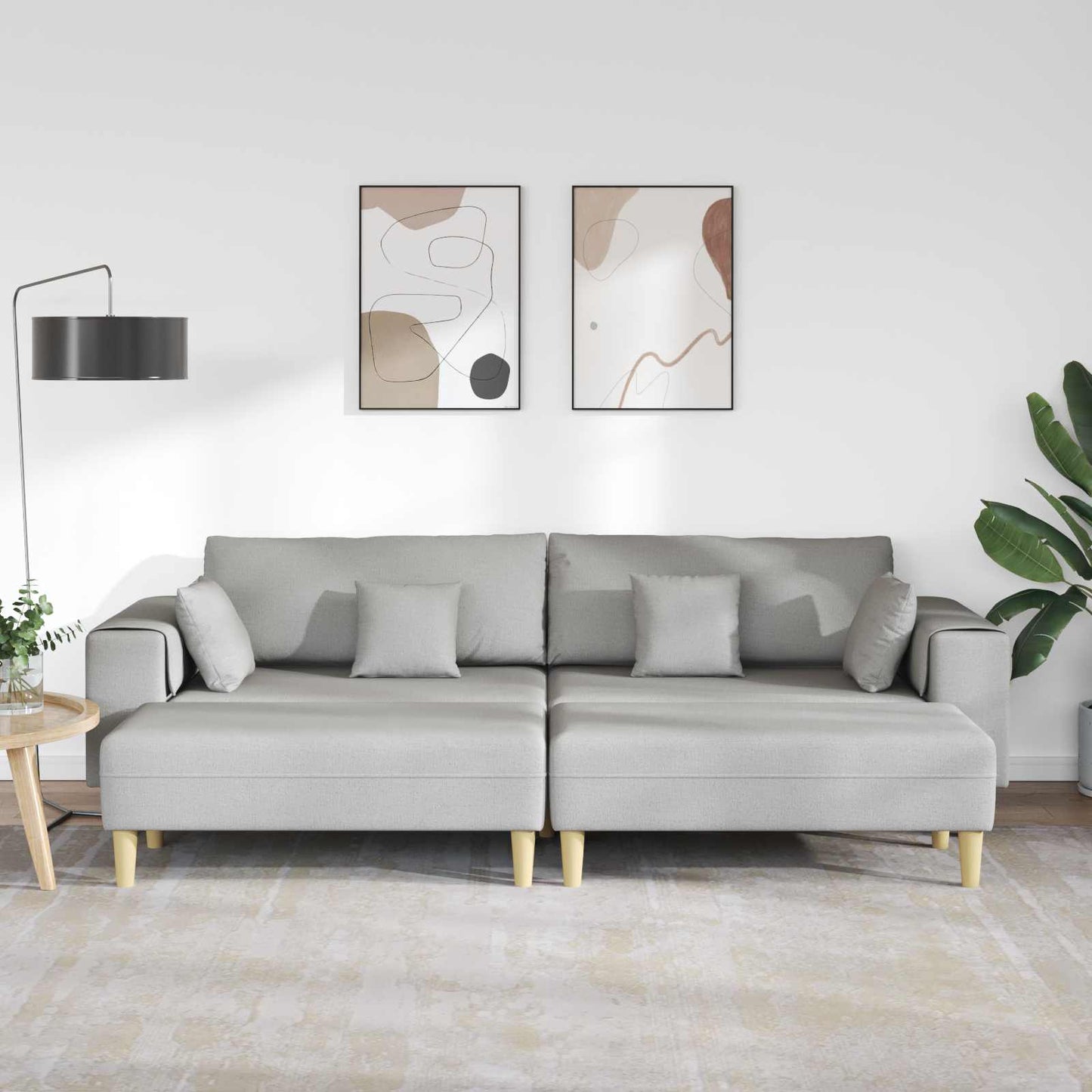 Sofa 3 pcs Wolkengrau 250 x 188 x 76 cm Stoff