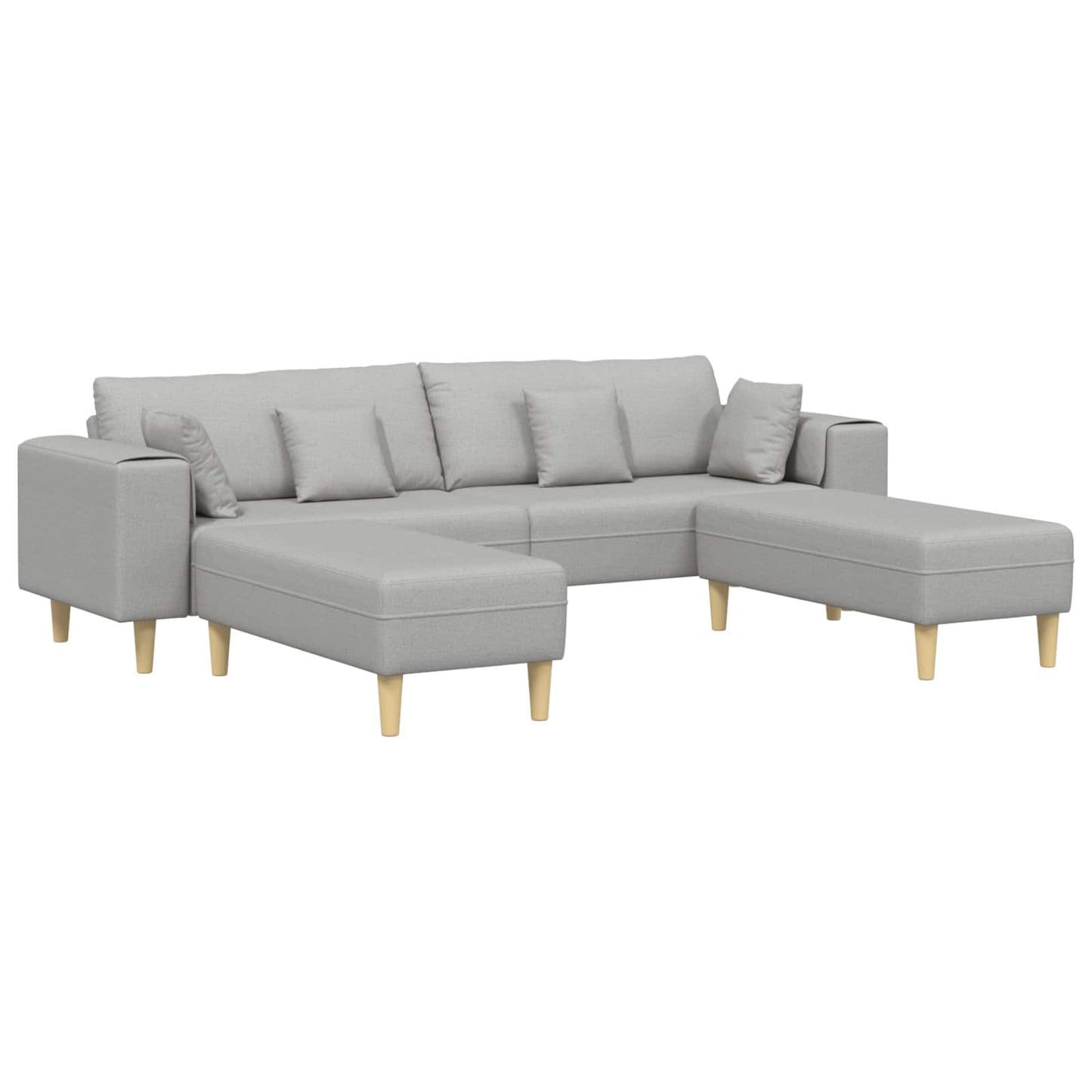 Sofa 3 pcs Wolkengrau 250 x 188 x 76 cm Stoff