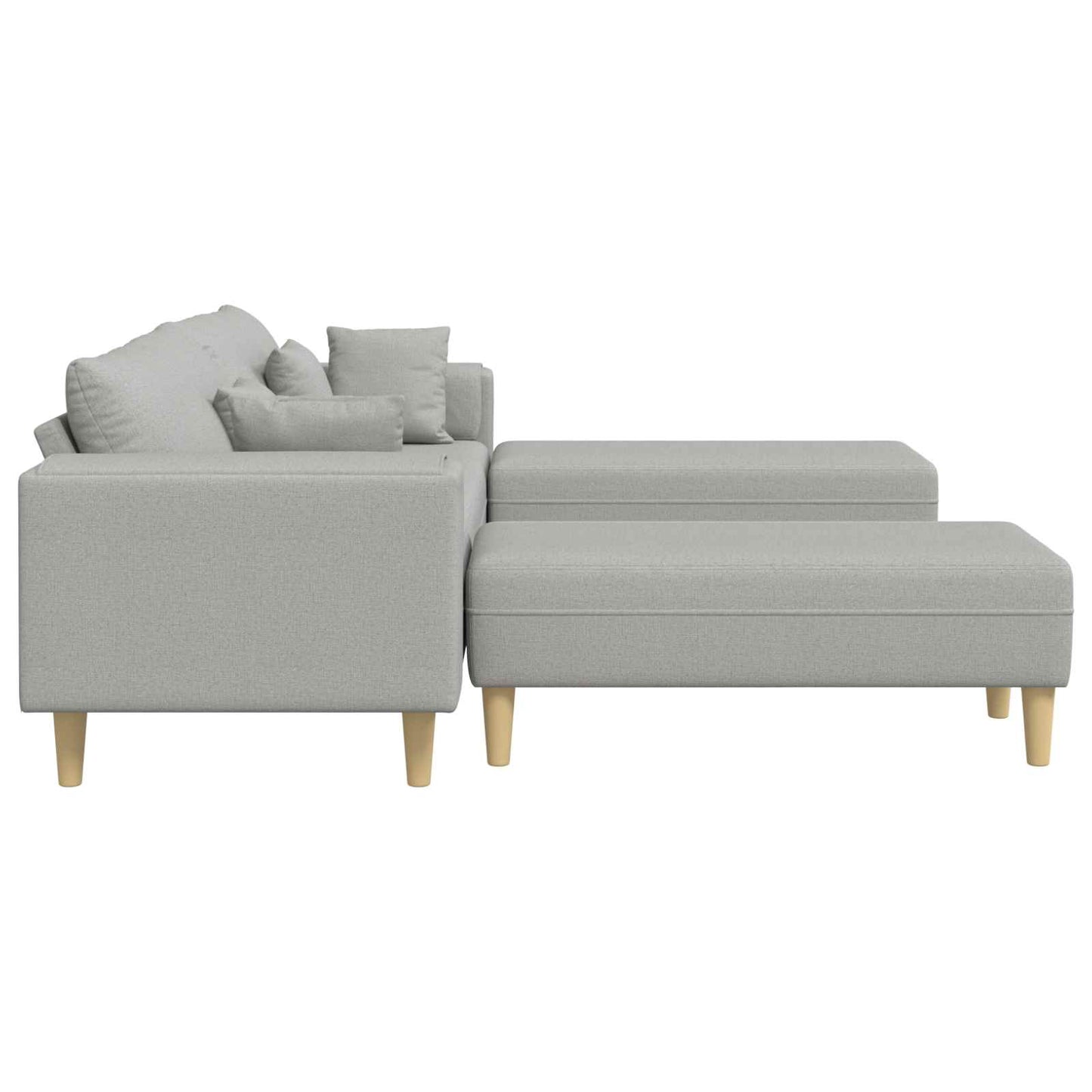 Sofa 3 pcs Wolkengrau 250 x 188 x 76 cm Stoff