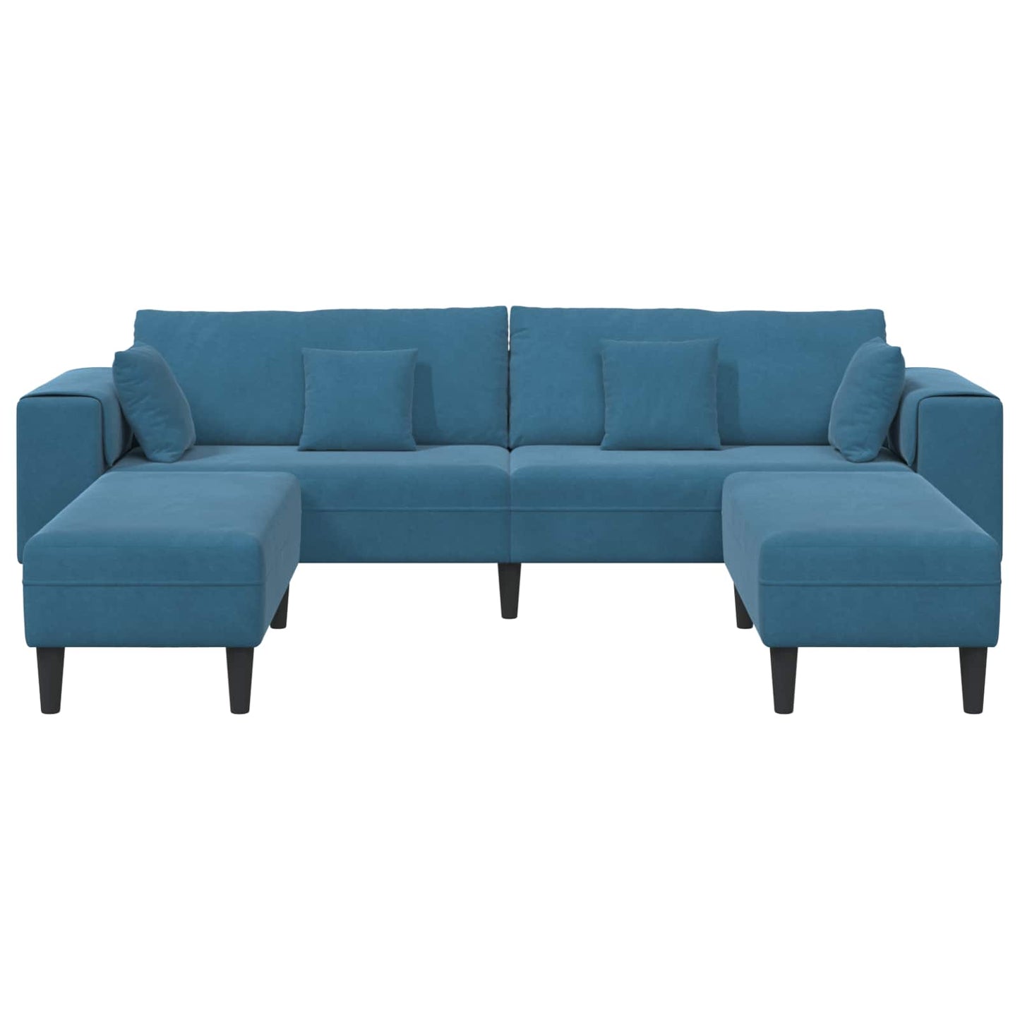 Sofa 3 pcs Blau 250 x 188 x 76 cm Samt