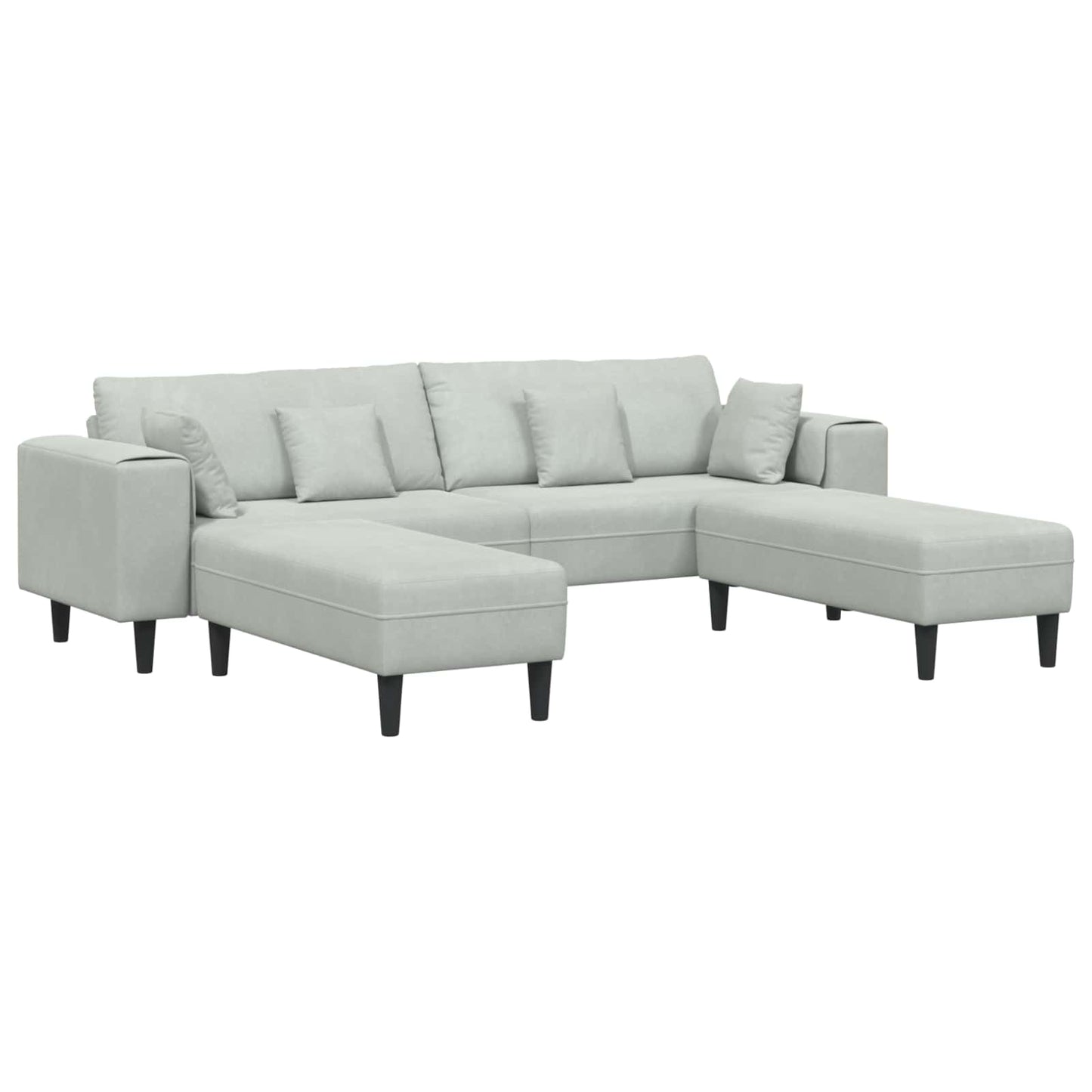 Sofa 3 pcs Hellgrau 250 x 188 x 76 cm Samt