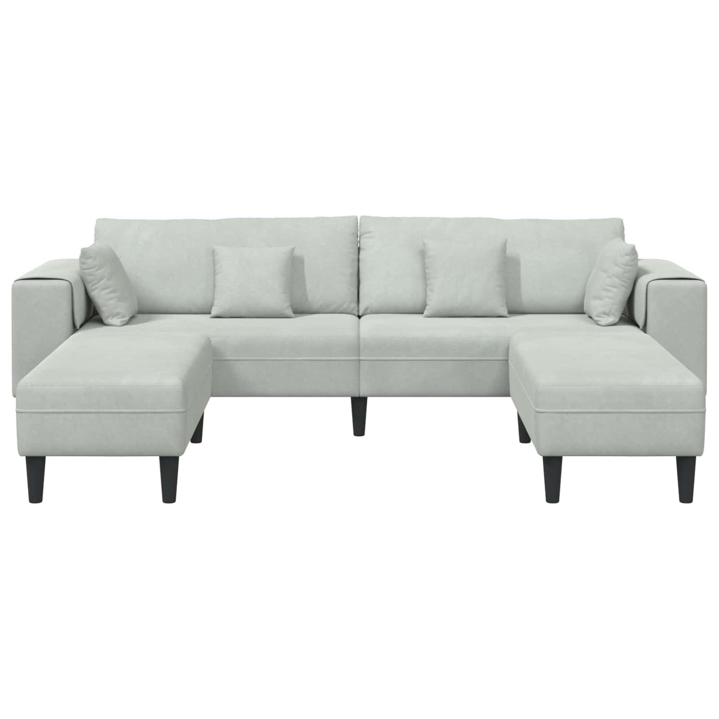 Sofa 3 pcs Hellgrau 250 x 188 x 76 cm Samt