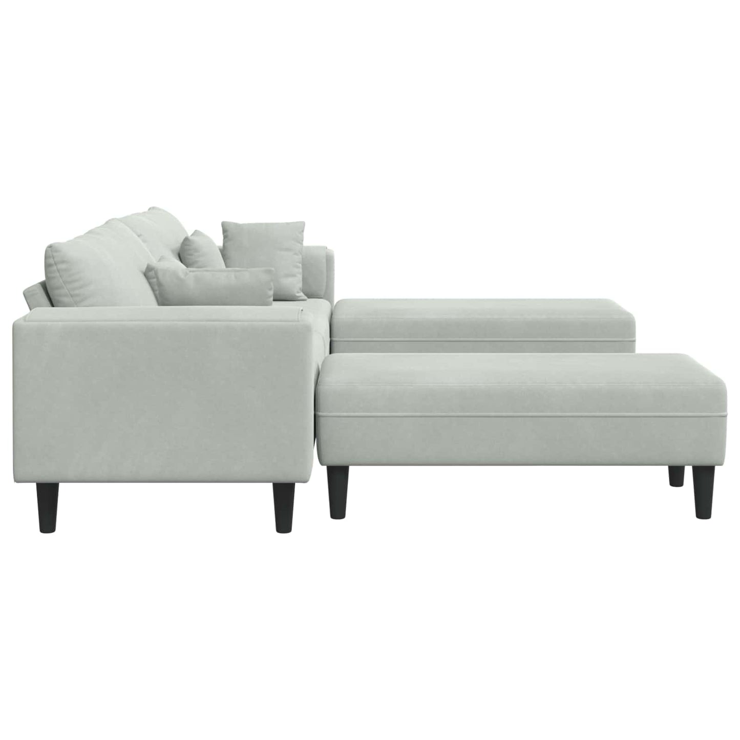 Sofa 3 pcs Hellgrau 250 x 188 x 76 cm Samt