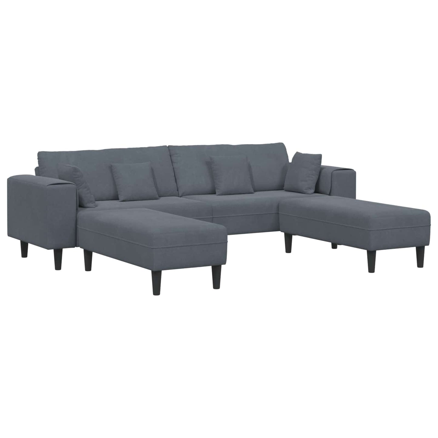 Sofa 3 pcs Dunkelgrau 250 x 188 x 76 cm Samt