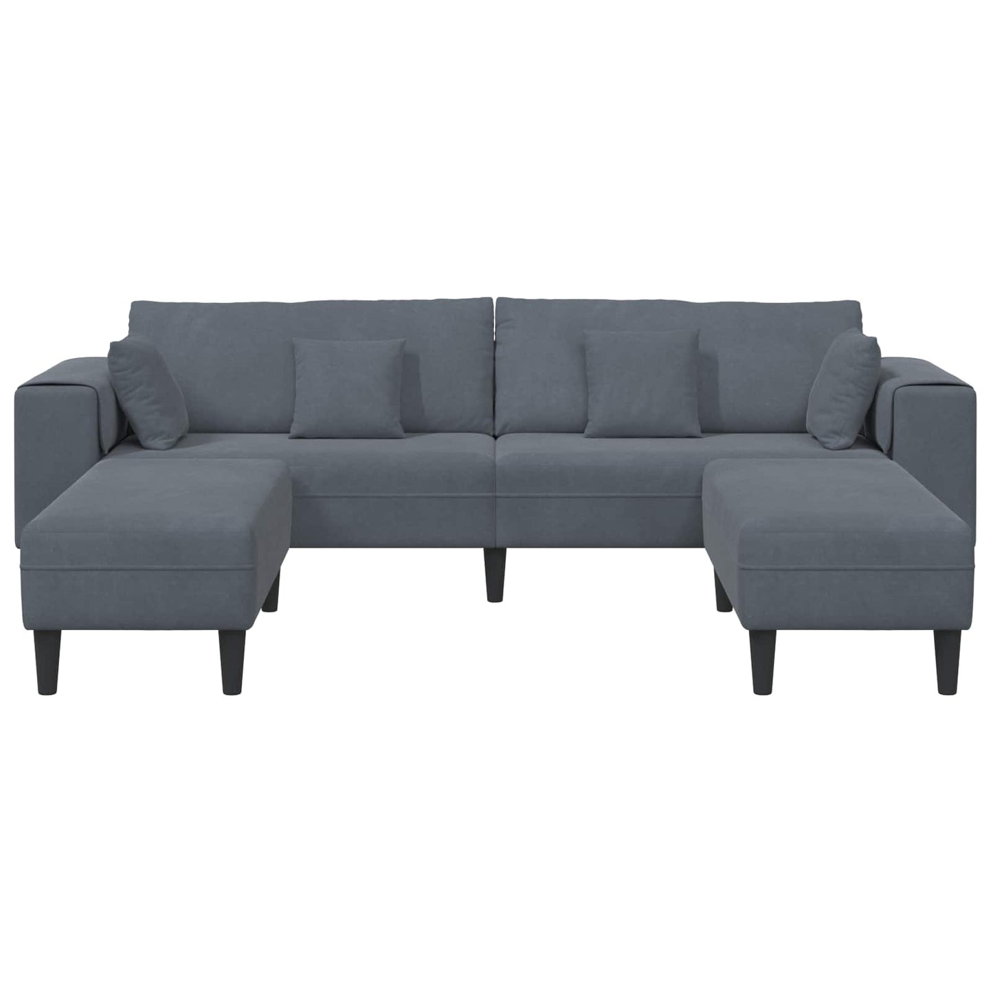 Sofa 3 pcs Dunkelgrau 250 x 188 x 76 cm Samt