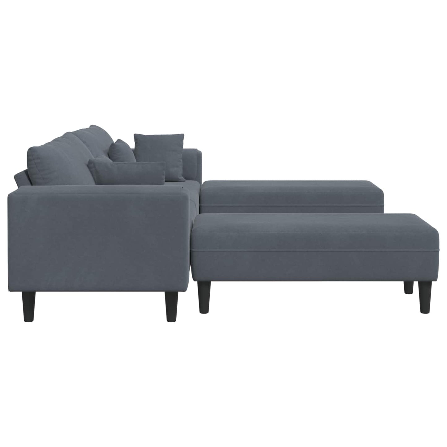 Sofa 3 pcs Dunkelgrau 250 x 188 x 76 cm Samt