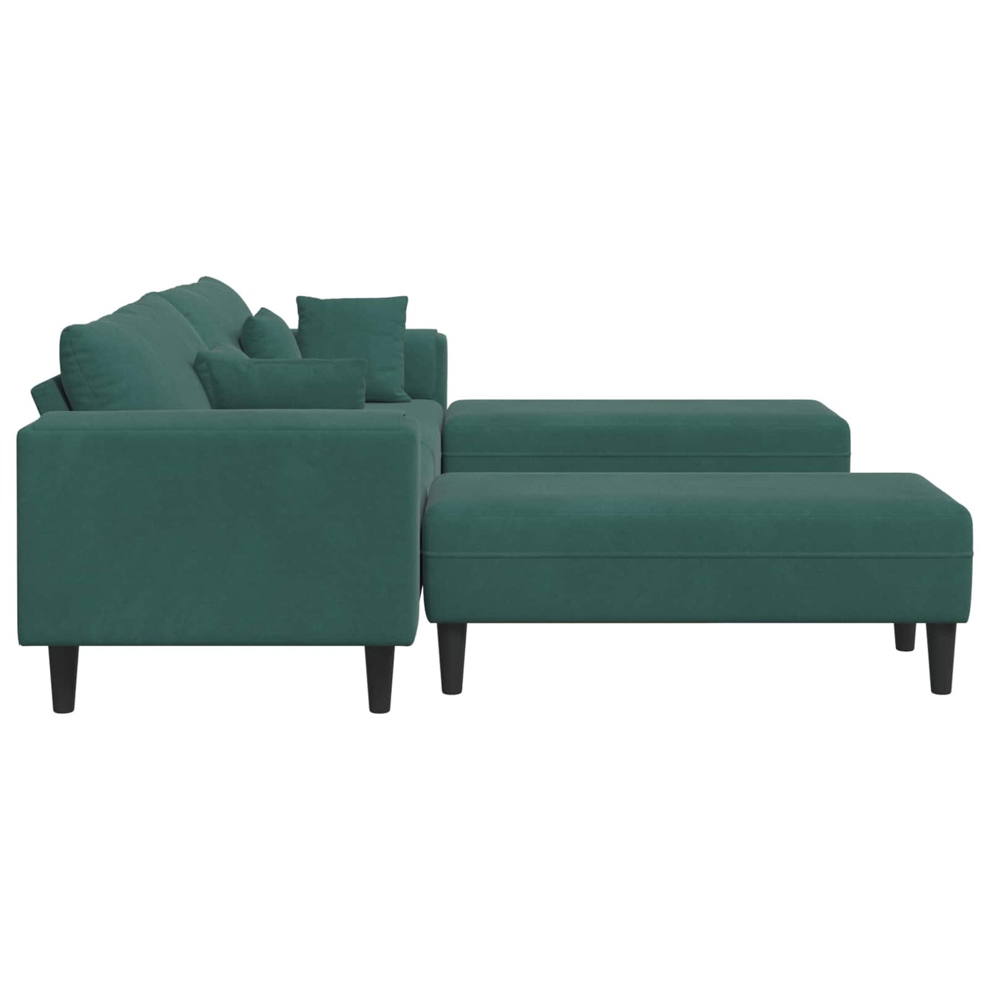 Sofa 3 pcs Dunkelgrün 250 x 188 x 76 cm Samt