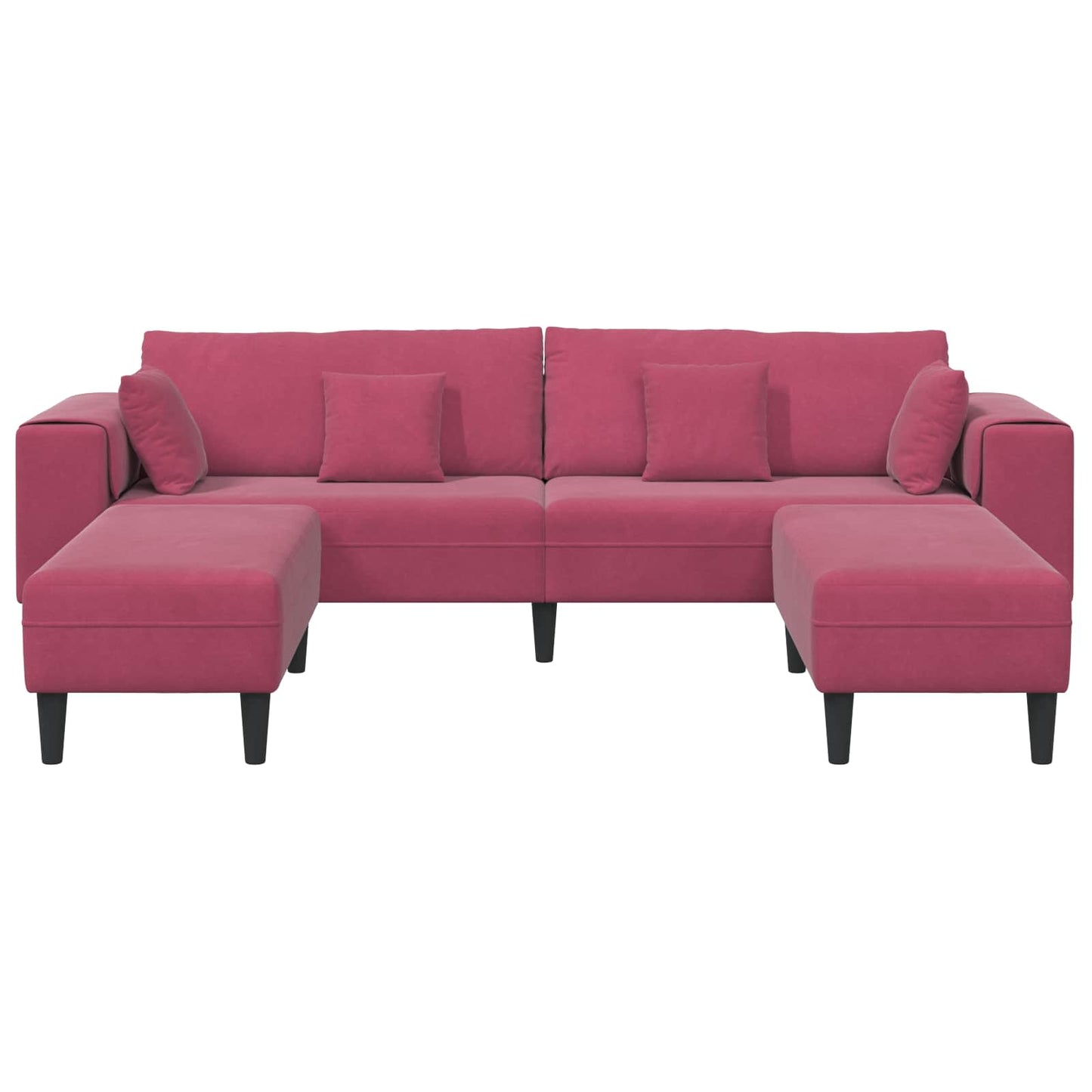 Sofa 3 pcs Weinrot 250 x 188 x 76 cm Samt