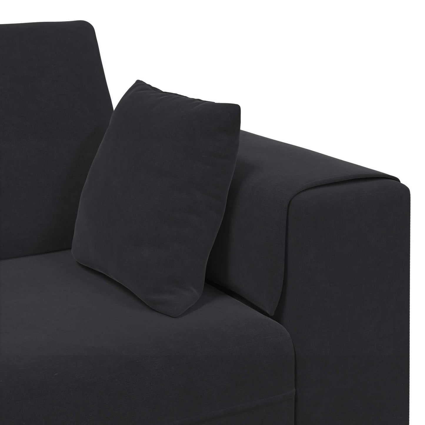 Sofa 3 pcs Schwarz 250 x 188 x 76 cm Samt