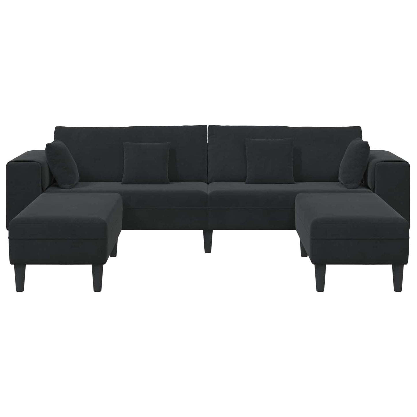 Sofa 3 pcs Schwarz 250 x 188 x 76 cm Samt