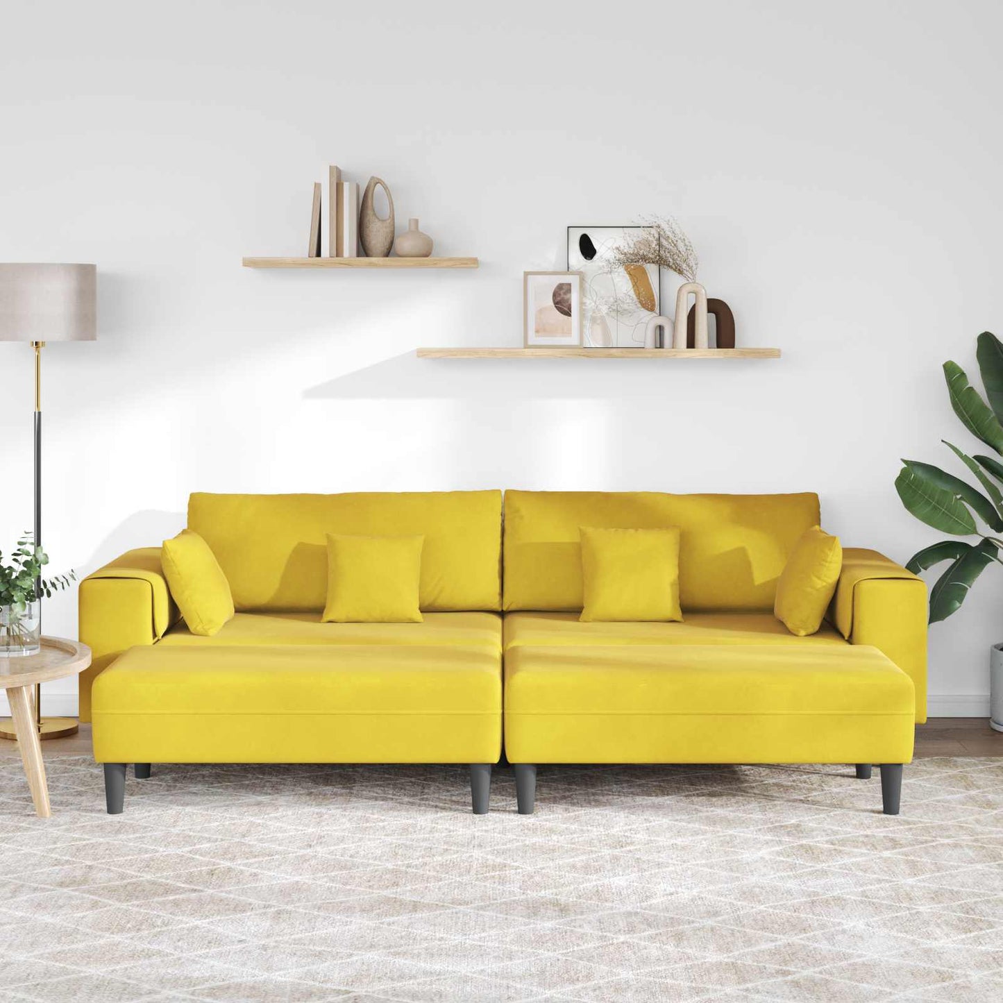 Sofa 3 pcs Gelb 250 x 188 x 76 cm Samt