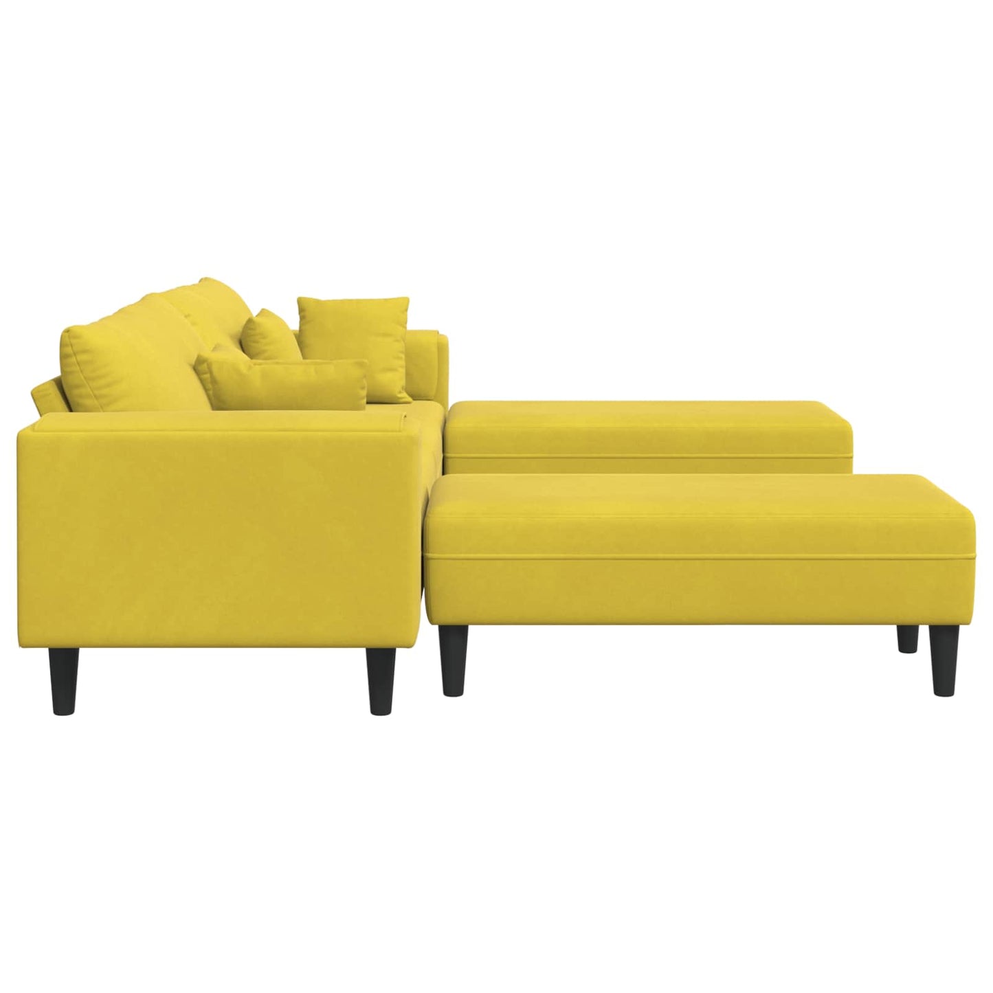 Sofa 3 pcs Gelb 250 x 188 x 76 cm Samt