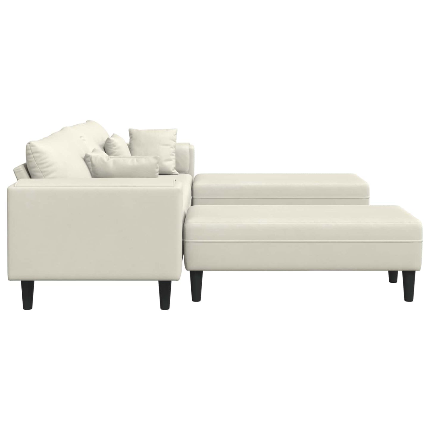 Sofa 3 pcs Creme 250 x 188 x 76 cm Samt