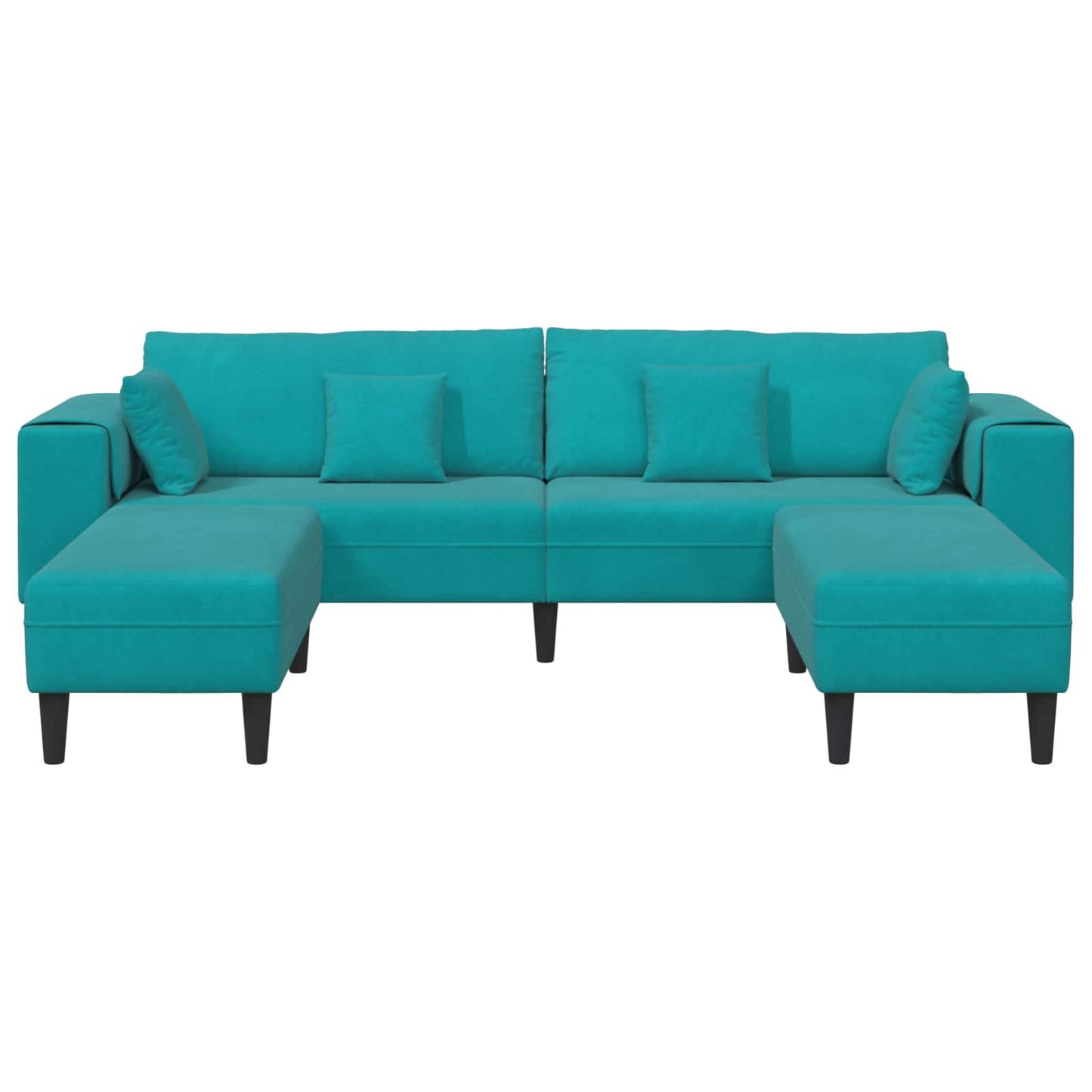 Sofa 3 pcs Türkis 250 x 188 x 76 cm Samt